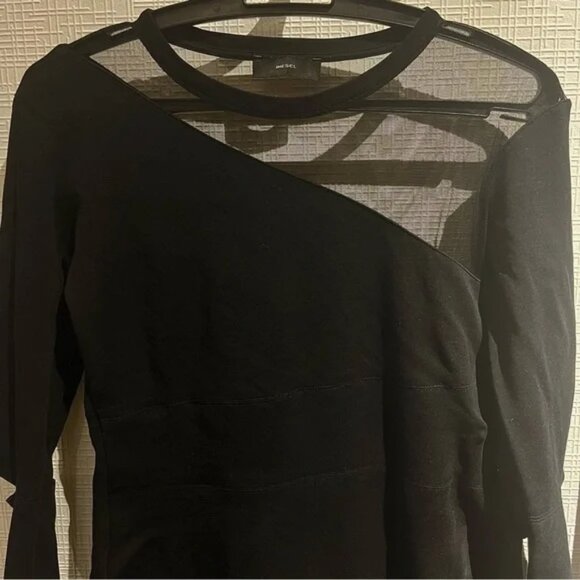 Gasoline Mesh Panel Cutout Elbow Mini Dress - Picture 2 of 9